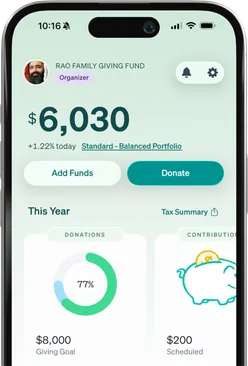 A smartphone displaying the Daffy app dashboard