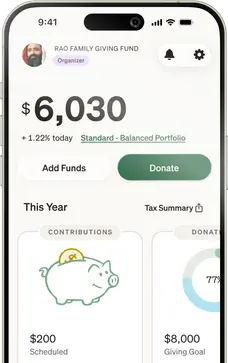 A smartphone displaying the Daffy app dashboard
